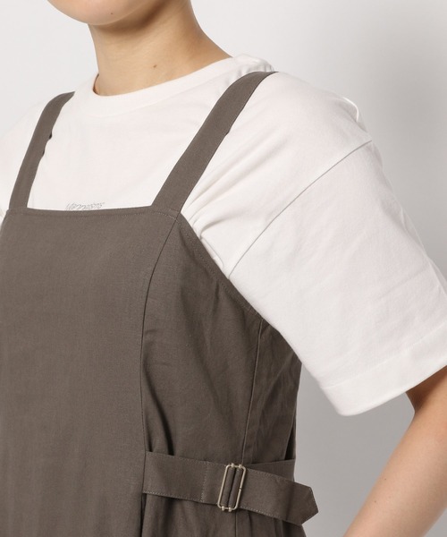 GLOBAL WORK（グローバルワーク）の「リネンコンSETUPワンピース【MATINEE LINE】/940059（ワンピース・レディース・グリーン系その他6/ダークブラウン/グレイッシュベージュ・FREE）」の6枚目の写真