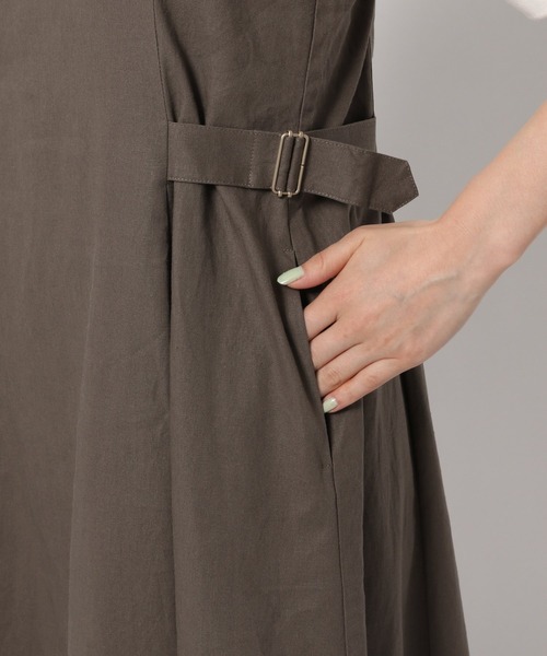 GLOBAL WORK（グローバルワーク）の「リネンコンSETUPワンピース【MATINEE LINE】/940059（ワンピース・レディース・グリーン系その他6/ダークブラウン/グレイッシュベージュ・FREE）」の9枚目の写真