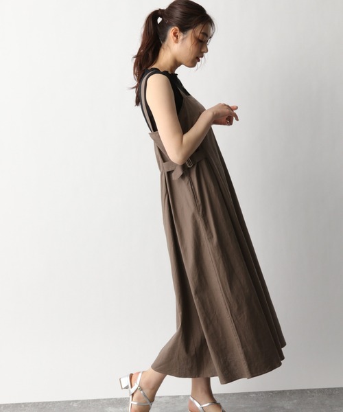 GLOBAL WORK（グローバルワーク）の「リネンコンSETUPワンピース【MATINEE LINE】/940059（ワンピース・レディース・グリーン系その他6/ダークブラウン/グレイッシュベージュ・FREE）」の22枚目の写真