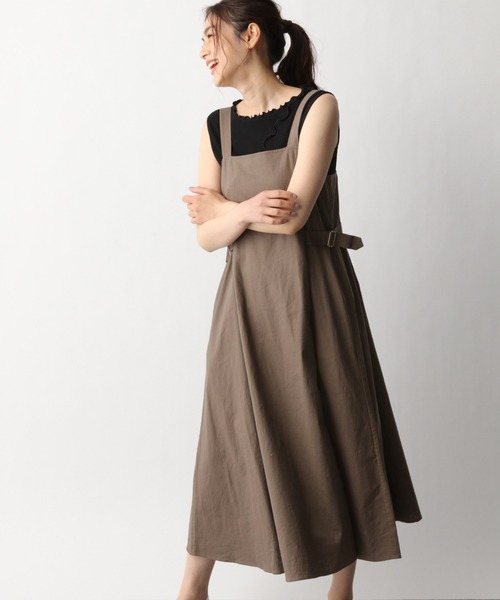 GLOBAL WORK（グローバルワーク）の「リネンコンSETUPワンピース【MATINEE LINE】/940059（ワンピース・レディース・グリーン系その他6/ダークブラウン/グレイッシュベージュ・FREE）」の21枚目の写真