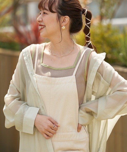 DISCOAT（ディスコート）の「【ZOZO限定】パイピングスクエアタンクトップ（タンクトップ・レディース・アイボリー/ブラック/グレイッシュベージュ・FREE）」の14枚目の写真