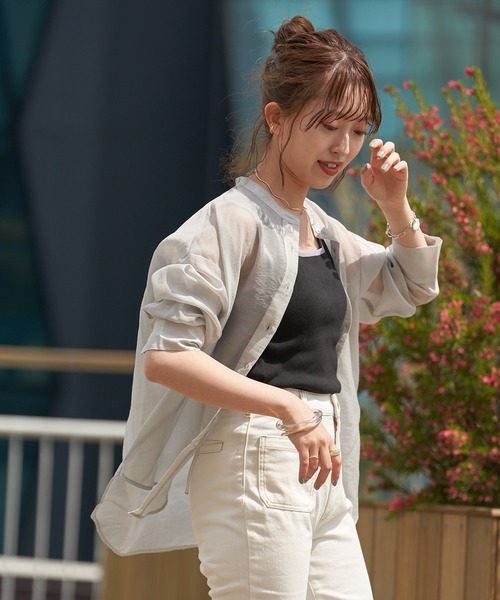 DISCOAT（ディスコート）の「【ZOZO限定】パイピングスクエアタンクトップ（タンクトップ・レディース・アイボリー/ブラック/グレイッシュベージュ・FREE）」の19枚目の写真