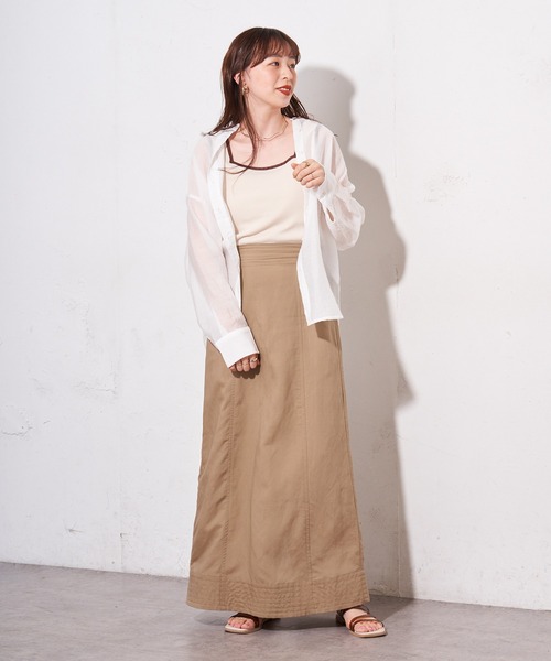 DISCOAT（ディスコート）の「【ZOZO限定】パイピングスクエアタンクトップ（タンクトップ・レディース・アイボリー/ブラック/グレイッシュベージュ・FREE）」の7枚目の写真