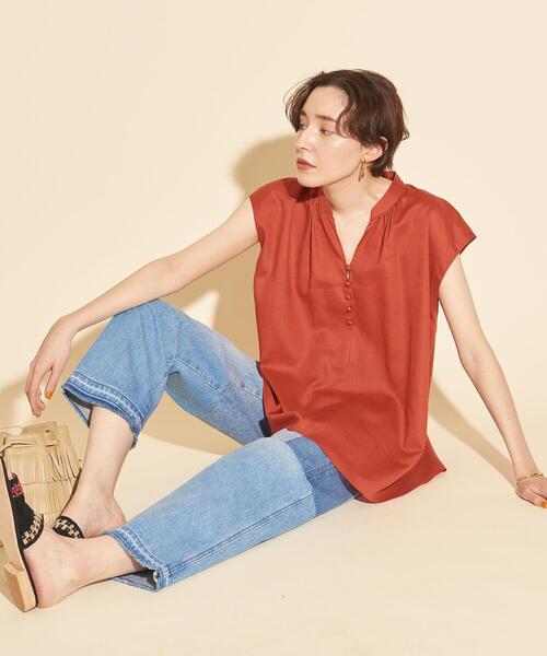 「BEAUTY&YOUTH UNITED ARROWS」 半袖ブラウス FREE オレンジ レディース 未使用＊BEAUTY&YOUTH UNITED ARROWS オーガンジーシャツ - メルカリ