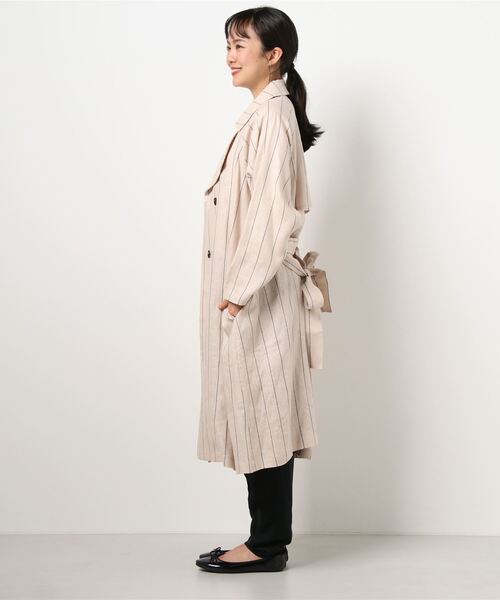 LUCA/LADY LUCK LUCA（ルカ/レディラックルカ）の「LC/LLL ストライプトレンチコート（トレンチコート・レディース・アイボリー/キャメル・FREE）」の8枚目の写真