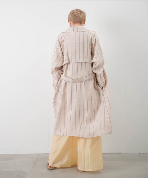 LUCA/LADY LUCK LUCA（ルカ/レディラックルカ）の「LC/LLL ストライプトレンチコート（トレンチコート・レディース・アイボリー/キャメル・FREE）」の7枚目の写真