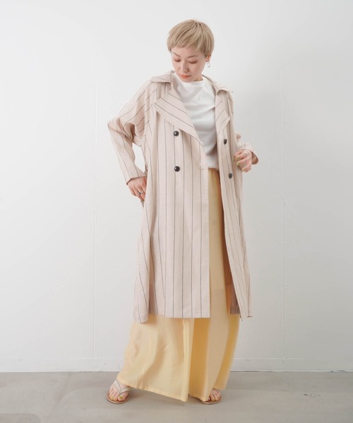 LUCA/LADY LUCK LUCA（ルカ/レディラックルカ）の「LC/LLL ストライプトレンチコート（トレンチコート・レディース・アイボリー/キャメル・FREE）」の10枚目の写真