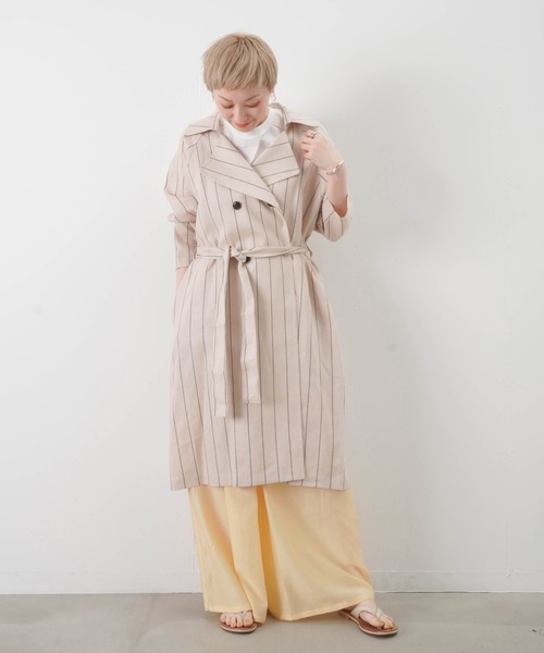 LUCA/LADY LUCK LUCA（ルカ/レディラックルカ）の「LC/LLL ストライプトレンチコート（トレンチコート・レディース・アイボリー/キャメル・FREE）」の3枚目の写真
