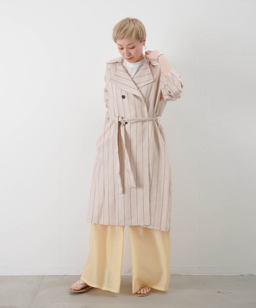 LUCA/LADY LUCK LUCA（ルカ/レディラックルカ）の「LC/LLL ストライプトレンチコート（トレンチコート・レディース・アイボリー/キャメル・FREE）」の12枚目の写真