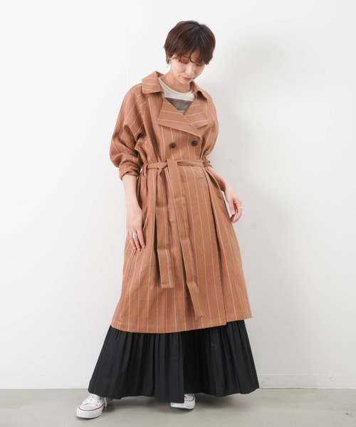 LUCA/LADY LUCK LUCA（ルカ/レディラックルカ）の「LC/LLL ストライプトレンチコート（トレンチコート・レディース・アイボリー/キャメル・FREE）」の6枚目の写真