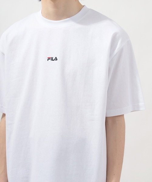 FILA（フィラ）の「【FILA/フィラ】オーバーサイズ ブランド ブロックロゴ刺繍 Tシャツ（Tシャツ/カットソー・メンズ・ブラック/レッド/グリーン/ブラック系その他/ホワイト・M/L/XL）」の13枚目の写真
