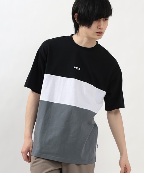 FILA（フィラ）の「【FILA/フィラ】オーバーサイズ ブランド ブロックロゴ刺繍 Tシャツ（Tシャツ/カットソー・メンズ・ブラック/レッド/グリーン/ブラック系その他/ホワイト・M/L/XL）」の22枚目の写真