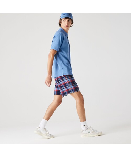 LACOSTE(ラコステ)の「コットン×リネンブレンドチェックショーツ(その他パンツ・メンズ・ネイビー・40/44/42/38)」の2枚目の写真