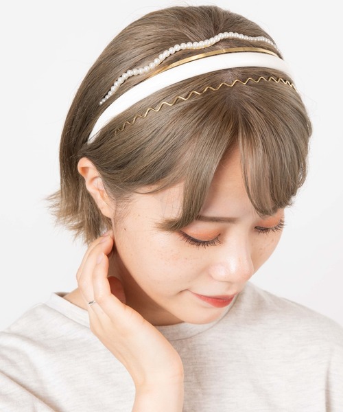 WEGO（ウィゴー）の「WEGO/【4点セット】マルチPUカチューシャ（カチューシャ・レディース・ベージュ/オフホワイト/パープル/ブラック/その他1・FREE）」の4枚目の写真