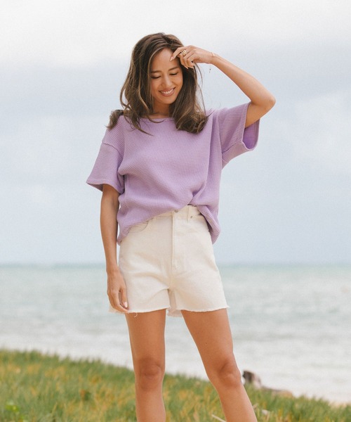 BAYFLOW(ベイフロー)の「MIEコラボ/ショートパンツ(デニムパンツ・レディース・ライトブルー/ホワイト・MEDIUM/SMALL)」の21枚目の写真