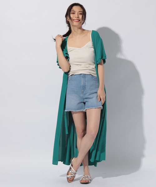 BAYFLOW(ベイフロー)の「MIEコラボ/ショートパンツ(デニムパンツ・レディース・ライトブルー/ホワイト・MEDIUM/SMALL)」の7枚目の写真