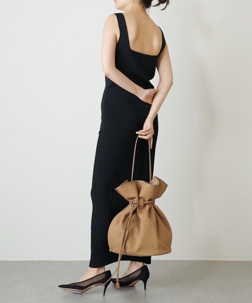 the dilettante（ザ・ディレッタント）の「【the dilettante】別注ドロストリングバッグ（トートバッグ・レディース・ベージュ/ホワイト・FREE）」の10枚目の写真