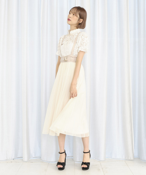 TITTY&CO.(ティティーアンドコー)の「2WAYサス付ベルトチュールスカート(スカート・レディース・ライトブルー/ブラック/ベージュ・SMALL/MEDIUM)」の1枚目の写真