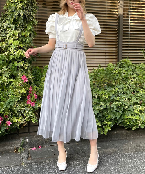 TITTY&CO.(ティティーアンドコー)の「2WAYサス付ベルトチュールスカート(スカート・レディース・ライトブルー/ブラック/ベージュ・SMALL/MEDIUM)」の3枚目の写真