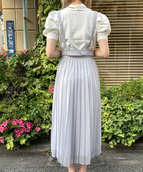 TITTY&CO.(ティティーアンドコー)の「2WAYサス付ベルトチュールスカート(スカート・レディース・ライトブルー/ブラック/ベージュ・SMALL/MEDIUM)」の9枚目の写真