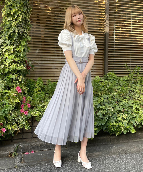 TITTY&CO.(ティティーアンドコー)の「2WAYサス付ベルトチュールスカート(スカート・レディース・ライトブルー/ブラック/ベージュ・SMALL/MEDIUM)」の7枚目の写真