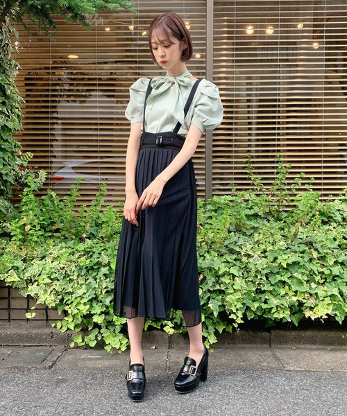 TITTY&CO.(ティティーアンドコー)の「2WAYサス付ベルトチュールスカート(スカート・レディース・ライトブルー/ブラック/ベージュ・SMALL/MEDIUM)」の17枚目の写真