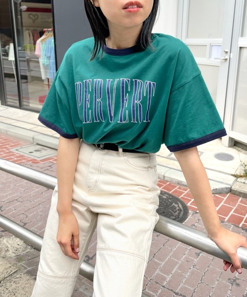 WHO'S WHO gallery（フーズフーギャラリー）の「リンガーBIG TEE（Tシャツ/カットソー・レディース・ホワイト/ブラック/グリーン/オートミール・FREE）」の4枚目の写真
