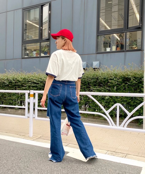 WHO'S WHO gallery（フーズフーギャラリー）の「リンガーBIG TEE（Tシャツ/カットソー・レディース・ホワイト/ブラック/グリーン/オートミール・FREE）」の20枚目の写真