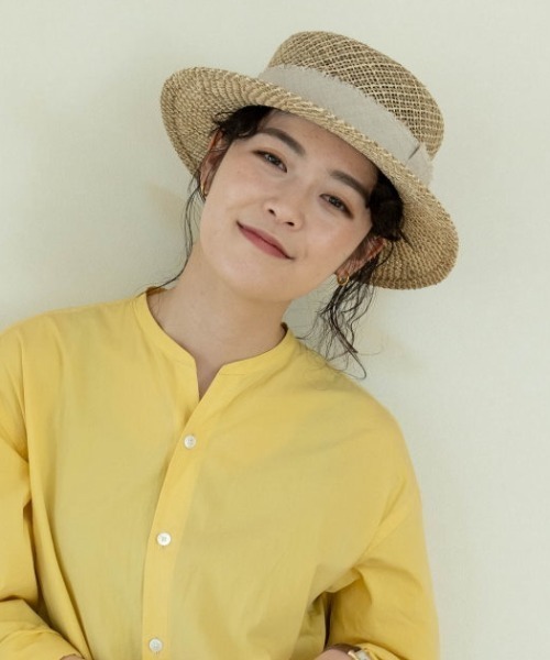 kaorinomori（カオリノモリ）の「カオリノモリ×山本莉子　plier hat（ハット・レディース・ブラック/ベージュ・57cm）」の2枚目の写真