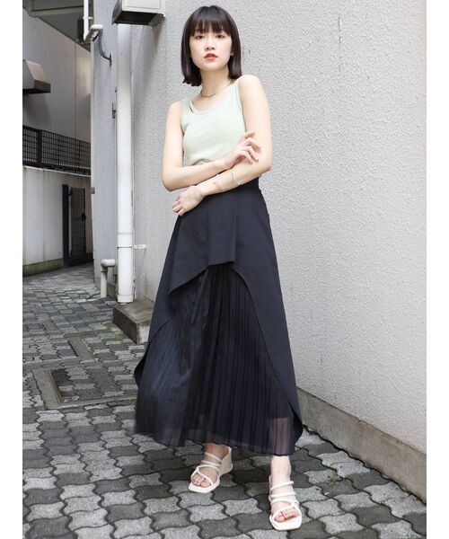 MURUA（ムルーア）の「ミリオンアイスパット入りスリットタンク（Tシャツ/カットソー・レディース・ホワイト/ブラック/カーキ・FREE）」の10枚目の写真