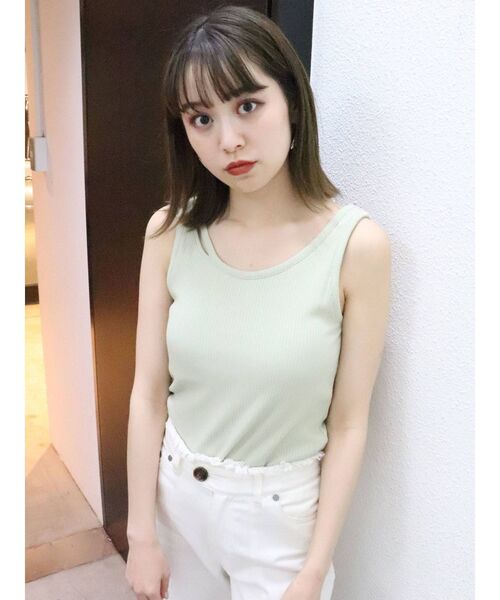 MURUA（ムルーア）の「ミリオンアイスパット入りスリットタンク（Tシャツ/カットソー・レディース・ホワイト/ブラック/カーキ・FREE）」の11枚目の写真