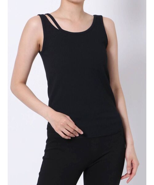 MURUA（ムルーア）の「ミリオンアイスパット入りスリットタンク（Tシャツ/カットソー・レディース・ホワイト/ブラック/カーキ・FREE）」の16枚目の写真