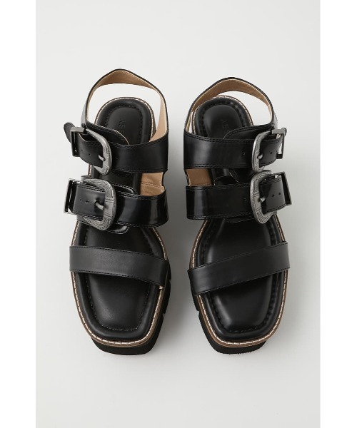 MOUSSY（マウジー）の「DOUBLE BUCKLE サンダル（サンダル・レディース・アイボリー/ブラック・MEDIUM/LARGE/SMALL）」の8枚目の写真