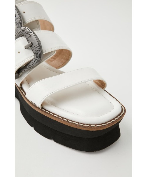 MOUSSY（マウジー）の「DOUBLE BUCKLE サンダル（サンダル・レディース・アイボリー/ブラック・MEDIUM/LARGE/SMALL）」の10枚目の写真