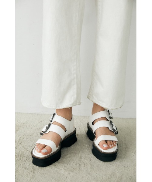 MOUSSY（マウジー）の「DOUBLE BUCKLE サンダル（サンダル・レディース・アイボリー/ブラック・MEDIUM/LARGE/SMALL）」の20枚目の写真