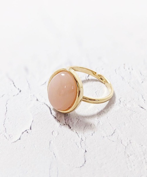 BROTHERHOOD（ブラザーフッド）の「【earyear】オーバルストーン リング ゴールド（リング・レディース・アイボリー/グリーン/グレー/クリア/ホワイト/ブルー/オレンジ/ピンク・FREE）」の6枚目の写真