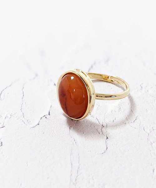 BROTHERHOOD（ブラザーフッド）の「【earyear】オーバルストーン リング ゴールド（リング・レディース・アイボリー/グリーン/グレー/クリア/ホワイト/ブルー/オレンジ/ピンク・FREE）」の7枚目の写真