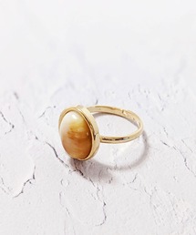 【earyear】オーバルストーン リング ゴールド