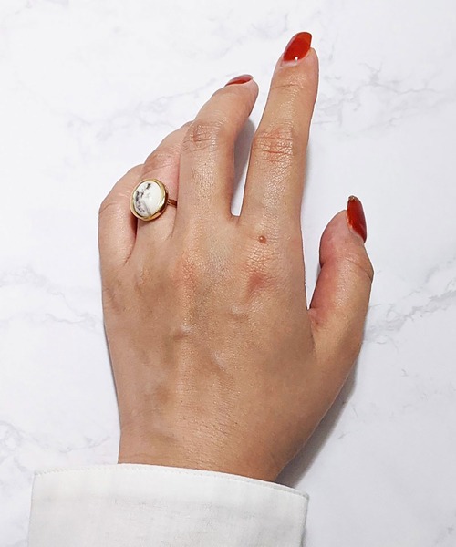 BROTHERHOOD（ブラザーフッド）の「【earyear】オーバルストーン リング ゴールド（リング・レディース・アイボリー/グリーン/グレー/クリア/ホワイト/ブルー/オレンジ/ピンク・FREE）」の10枚目の写真