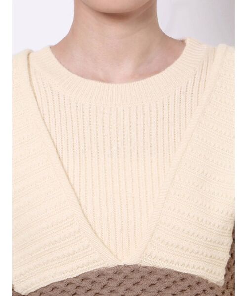 LAGUNAMOON（ラグナムーン）の「ベストレイヤードニットワンピース（ワンピース・レディース・アイボリー/グリーン/ブラウン/チャコールグレー・SMALL/MEDIUM）」の11枚目の写真