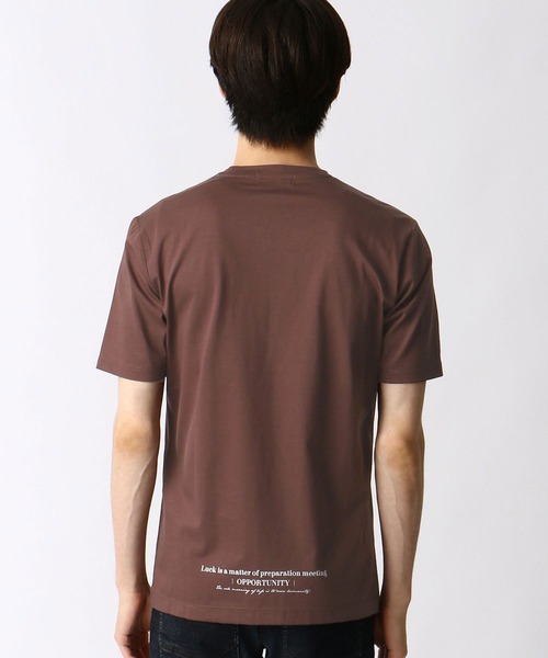 HIDEAWAYS NICOLE（ハイダウェイニコル）の「ダブルシルケットロゴプリントTシャツ（Tシャツ/カットソー・メンズ・ブラウン/ホワイト/ブラック/ネイビー・LARGE/MEDIUM/X-LARGE）」の9枚目の写真