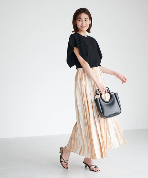 ROPE' PICNIC（ロペピクニック）の「手書き風ストライプロングスカート（スカート・レディース・パープル/イエロー/キャメル・38）」の8枚目の写真