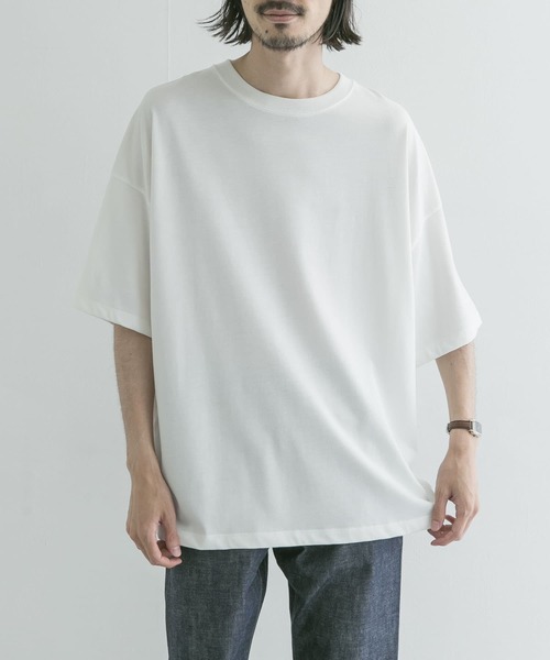 UR Lab.（アーバンリサーチラボ）の「シルケットルーズフィットTシャツ(5分袖)（Tシャツ/カットソー・メンズ・ホワイト/チャコールグレー/カーキ・MEDIUM/LARGE）」の2枚目の写真