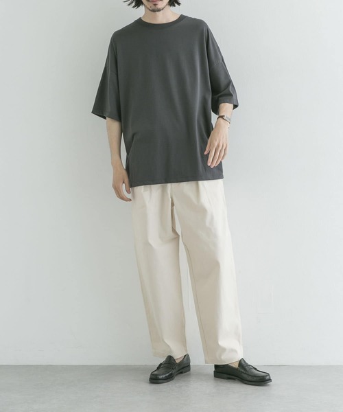 UR Lab.（アーバンリサーチラボ）の「シルケットルーズフィットTシャツ(5分袖)（Tシャツ/カットソー・メンズ・ホワイト/チャコールグレー/カーキ・MEDIUM/LARGE）」の12枚目の写真
