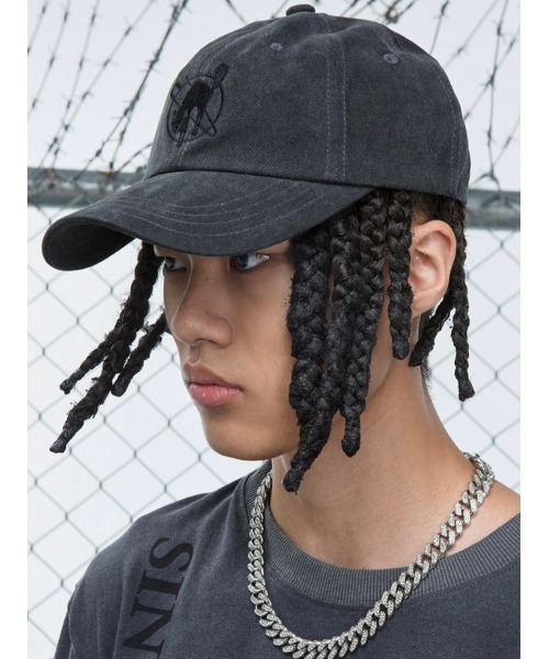 SINCITY(シンシティ)の「【SINCITY】Anarchy cat baseball cap(キャップ・メンズ・グレー/レッド/カーキ・ONE SIZE)」の21枚目の写真