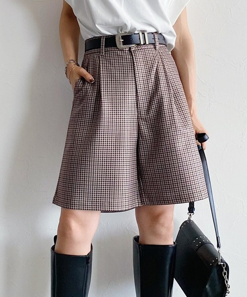 PAGEBOY（ページボーイ）の「ウールライクセットアップショートパンツ（その他パンツ・レディース・ブラック/グレー系その他/ブラウン系その他/グレイッシュベージュ・FREE）」の4枚目の写真