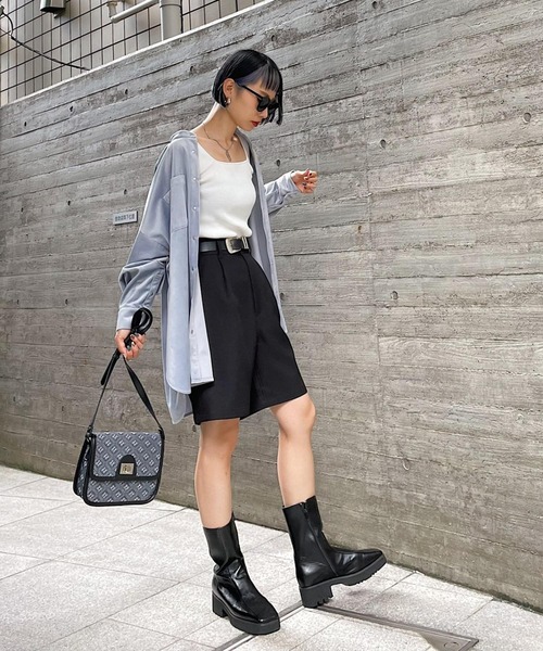 PAGEBOY（ページボーイ）の「ウールライクセットアップショートパンツ（その他パンツ・レディース・ブラック/グレー系その他/ブラウン系その他/グレイッシュベージュ・FREE）」の8枚目の写真