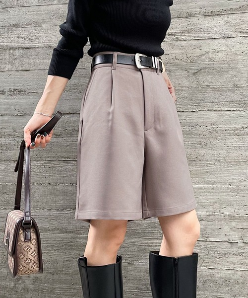 PAGEBOY（ページボーイ）の「ウールライクセットアップショートパンツ（その他パンツ・レディース・ブラック/グレー系その他/ブラウン系その他/グレイッシュベージュ・FREE）」の6枚目の写真