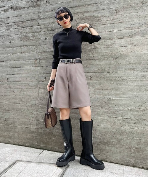 PAGEBOY（ページボーイ）の「ウールライクセットアップショートパンツ（その他パンツ・レディース・ブラック/グレー系その他/ブラウン系その他/グレイッシュベージュ・FREE）」の9枚目の写真