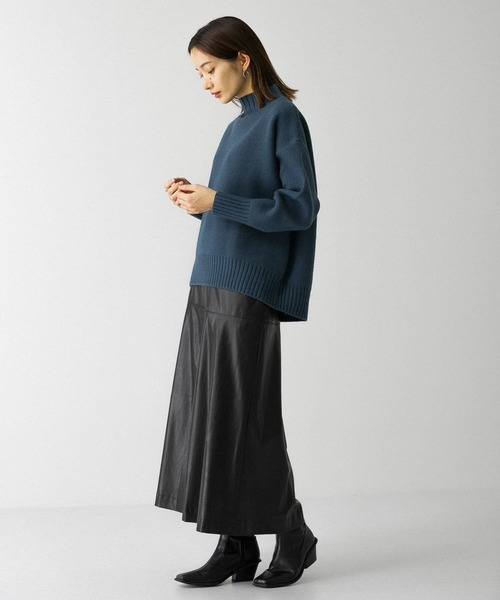 KBF（ケイビーエフ）の「フェイクレザーフレアスカート（スカート・レディース・ブラック/ネイビー/グレー系その他・ONE）」の10枚目の写真